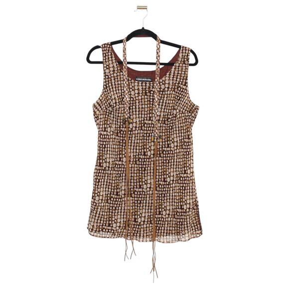 100% Silk Donna Morgan Skirt Set Size 14 Brown Vintage - Picture 10 of 16